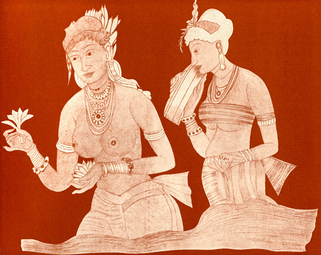 Princesa india con sirvienta de Unbekannter Künstler