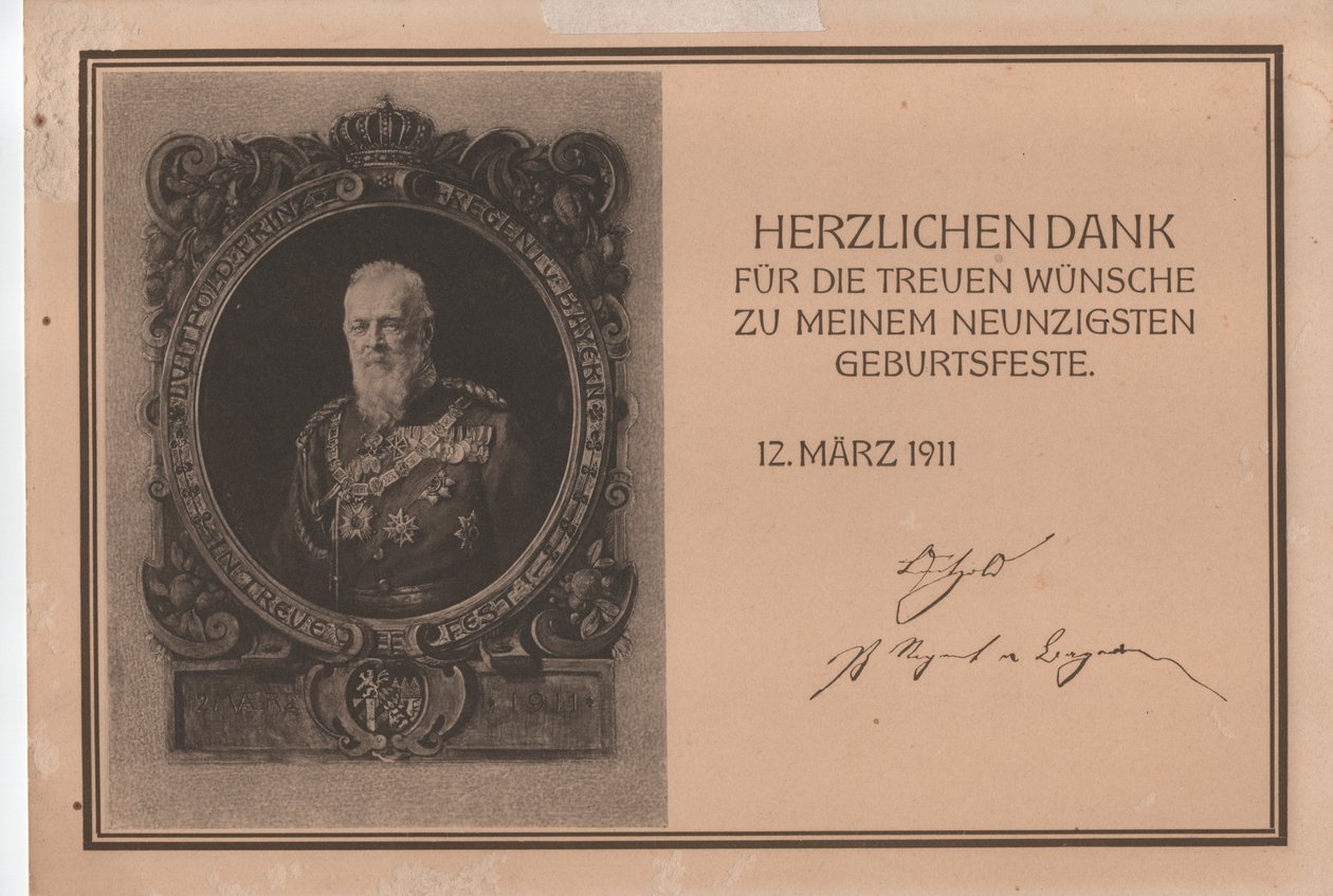 Luitpold Karl Joseph Wilhelm de Baviera de Unbekannter Künstler