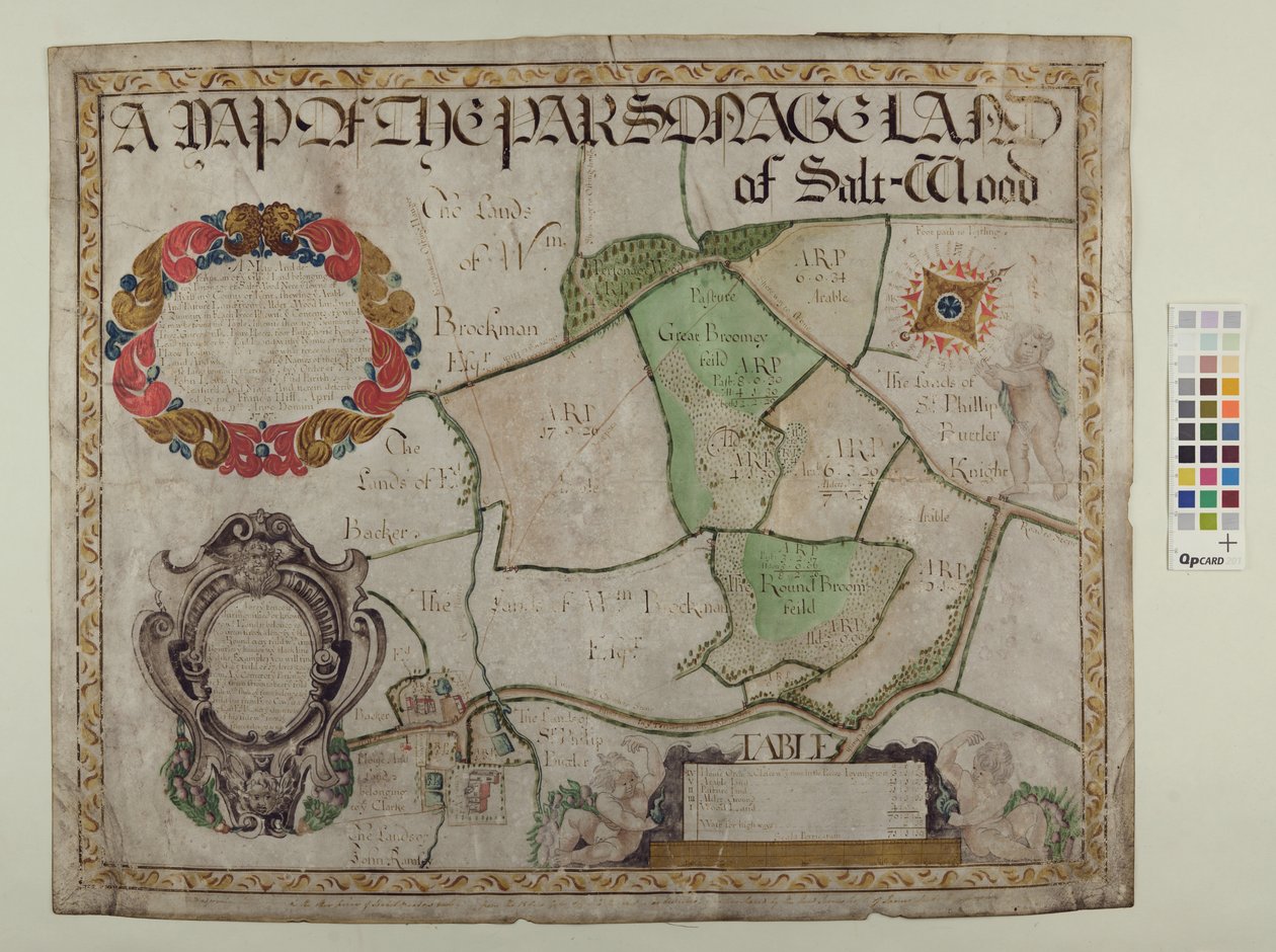 Mapa de la tierra de la casa parroquial de Saltwood de Alec Hunter
