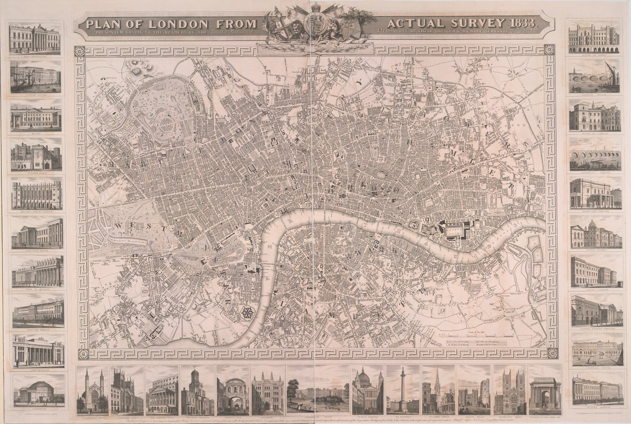 Plano de Londres a partir de un estudio real de Unbekannter Künstler