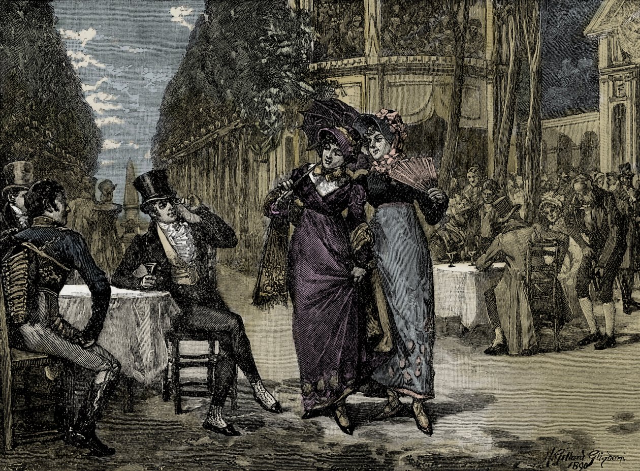 Moda de la Regencia: "Los Beaus y las Belles". de Unbekannter Künstler
