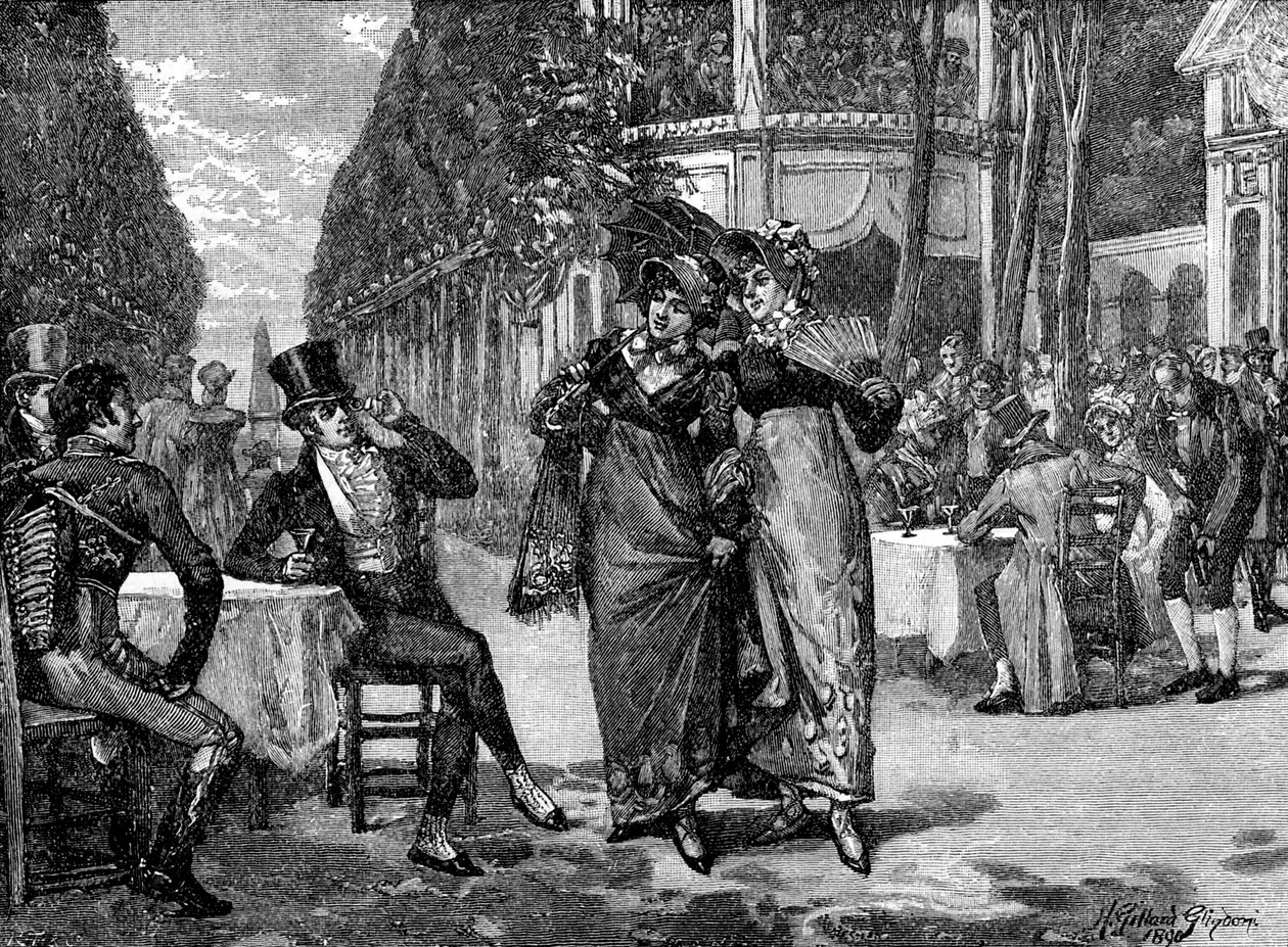 Moda de la Regencia: "Los Beaus y las Belles". de Unbekannter Künstler