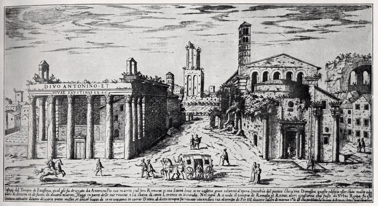 Foro Romano siglo XVI (grabado) de Unbekannter Künstler