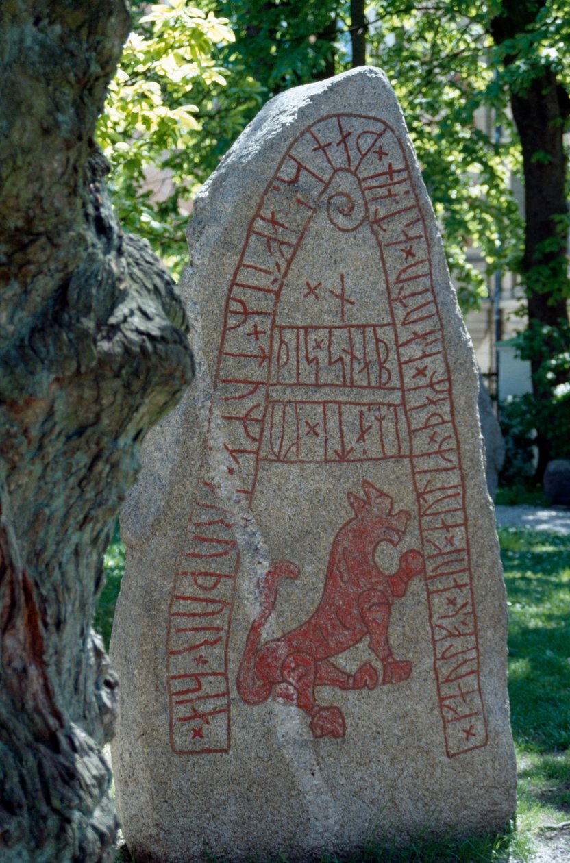Piedra rúnica, Lund, Suecia. Civilización vikinga. de Benjamin Baud