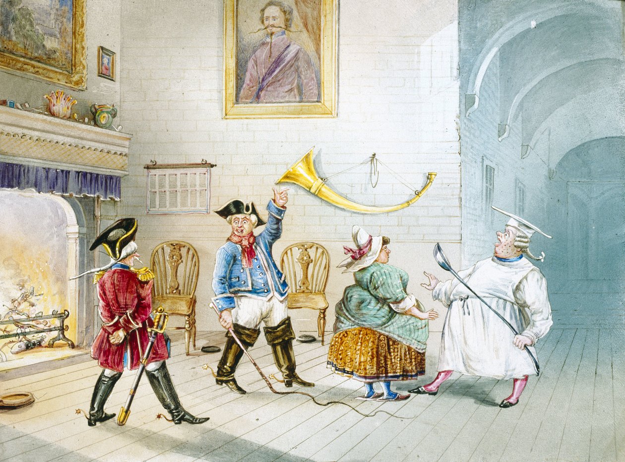 Escena del Barón Munchausen (Munchhausen), c 1850 de Unbekannter Künstler