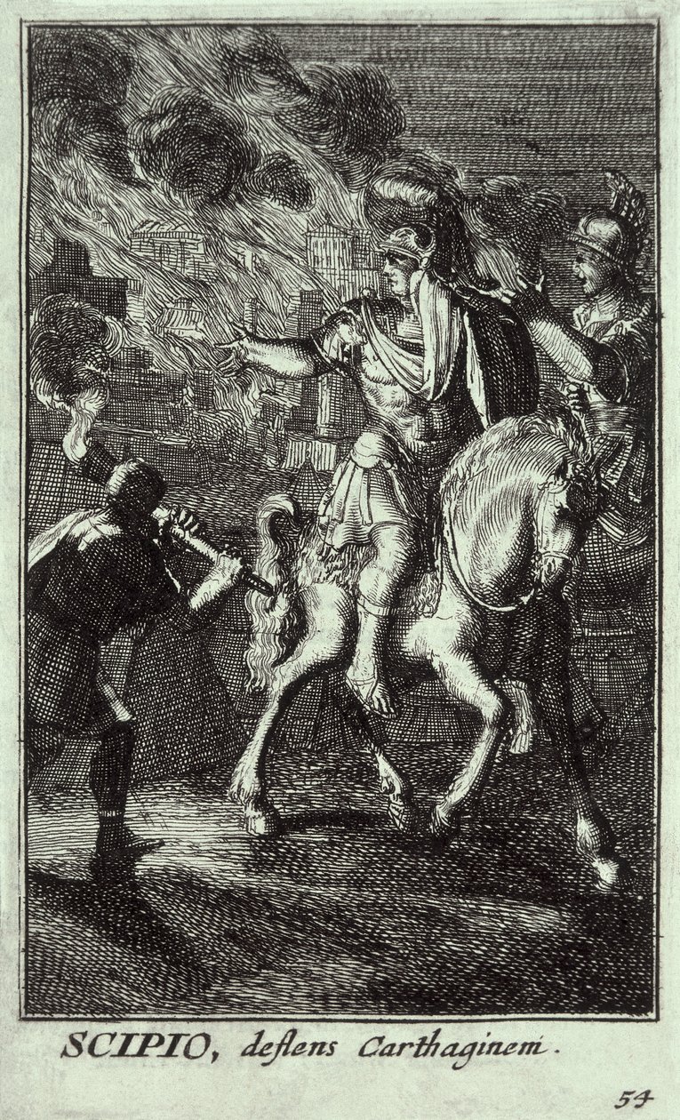 Escipión el Joven (185-129 a.C.) (grabado) de Unbekannter Künstler