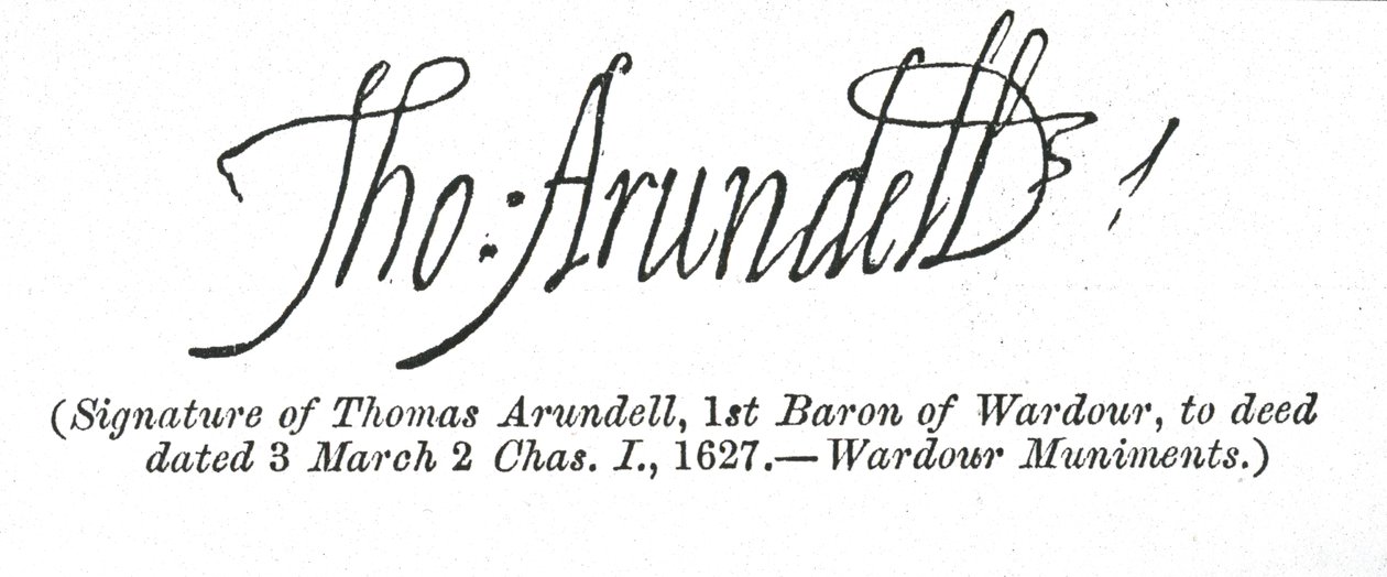 Firma de Thomas Arundell de Unbekannt