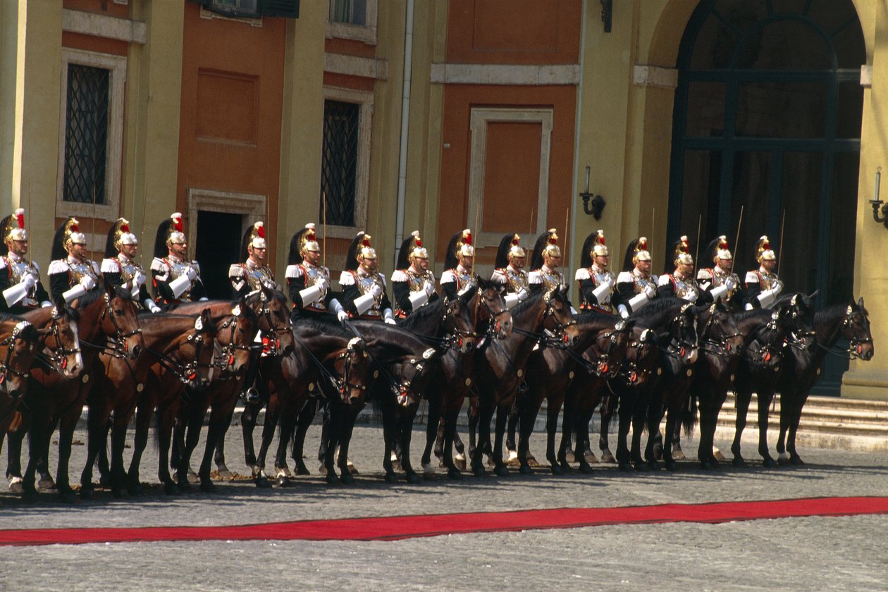 Soldados a caballo en gala de coraceros de William M. Timlin