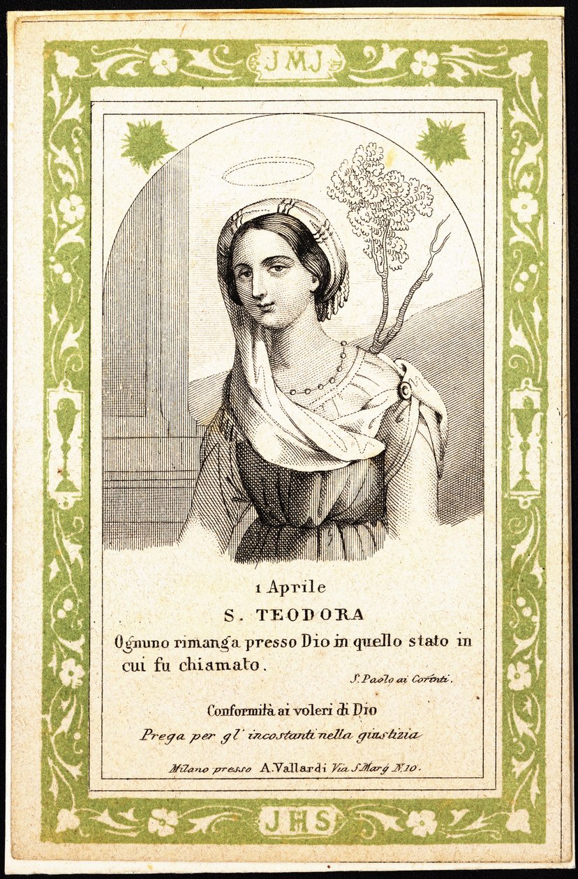 Santa Teodora, principios del siglo XX (grabado) de Unbekannter Künstler