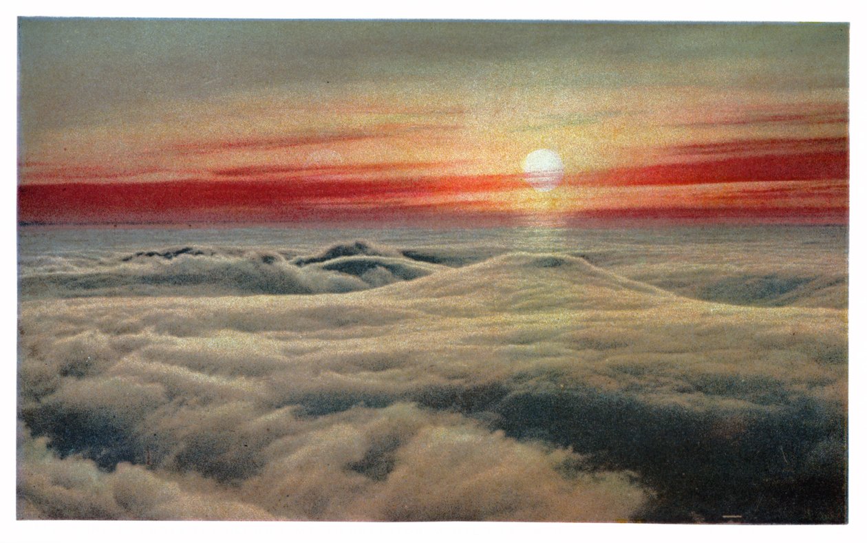 Amanecer sobre las nubes, c.1930 (impresión) de Unbekannter Künstler