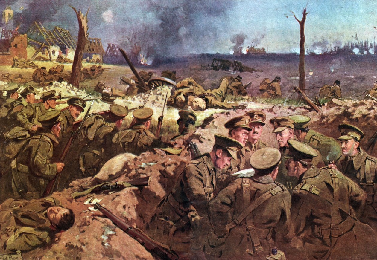 El 4º de Suffolks en Neuve Chapelle de Unbekannter Künstler