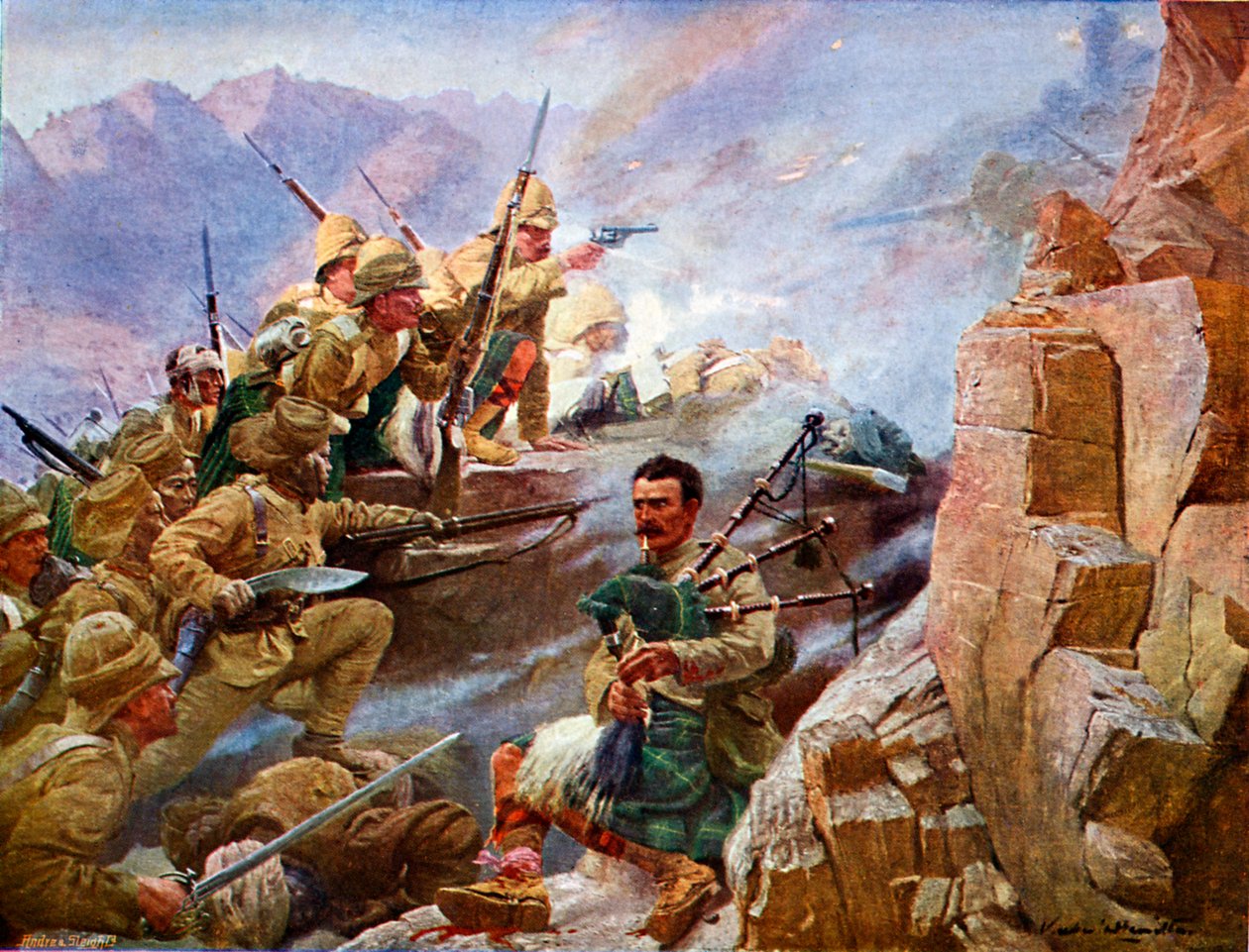 El asalto de Dargai de Unbekannter Künstler