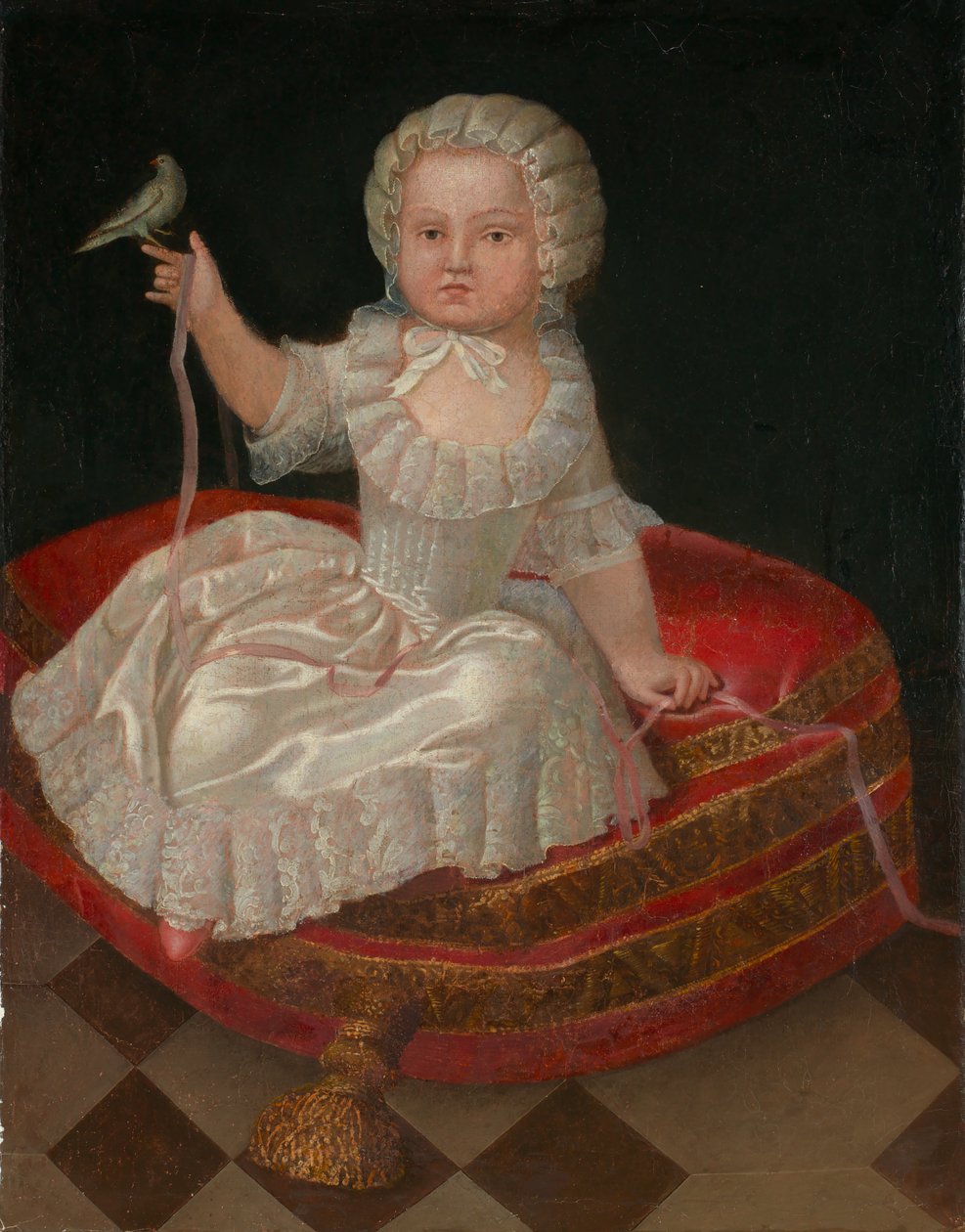 Chica en un Hassock de Unidentified (European)