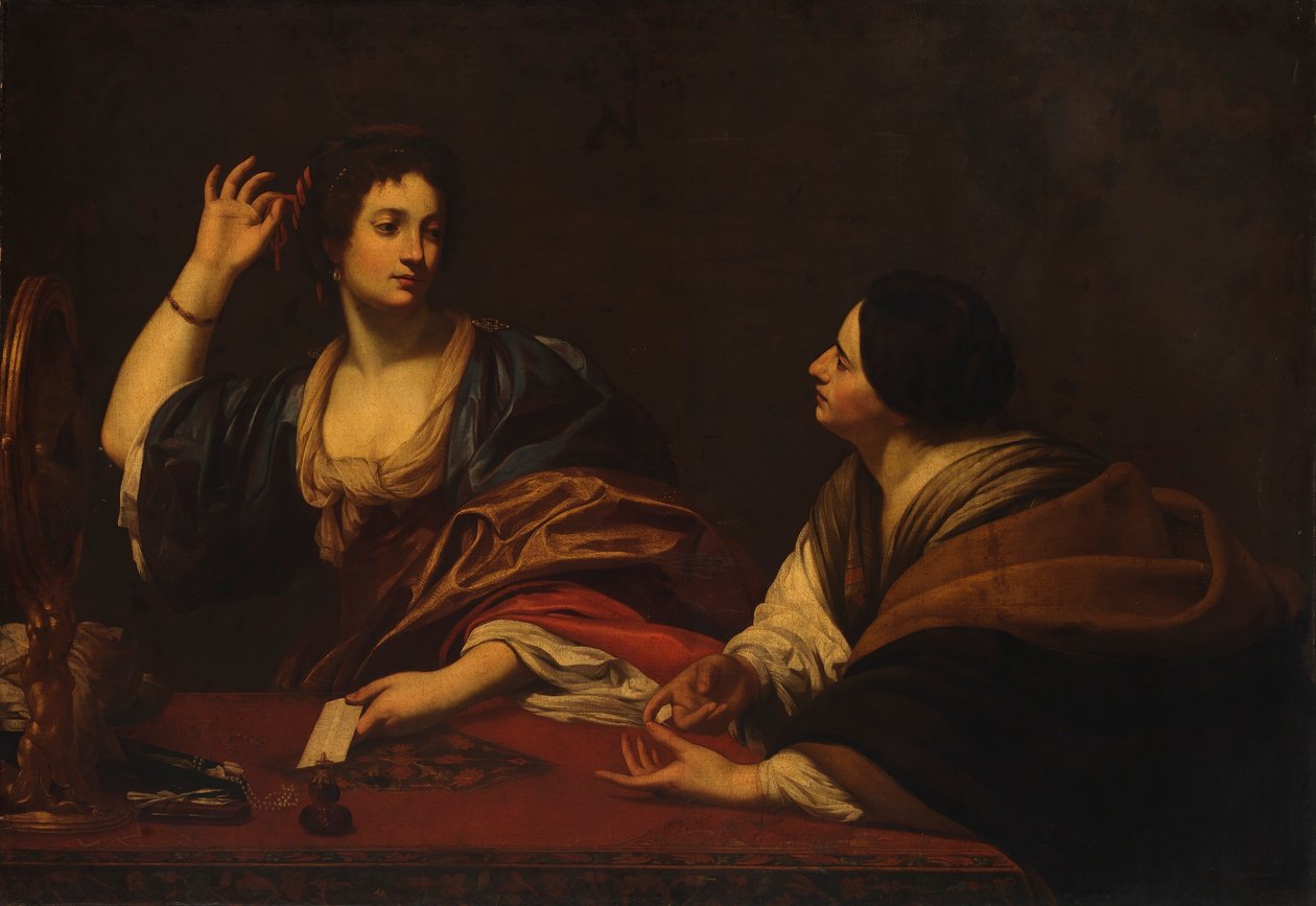 Marta regaña a su vana hermana María Magdalena de Unidentified