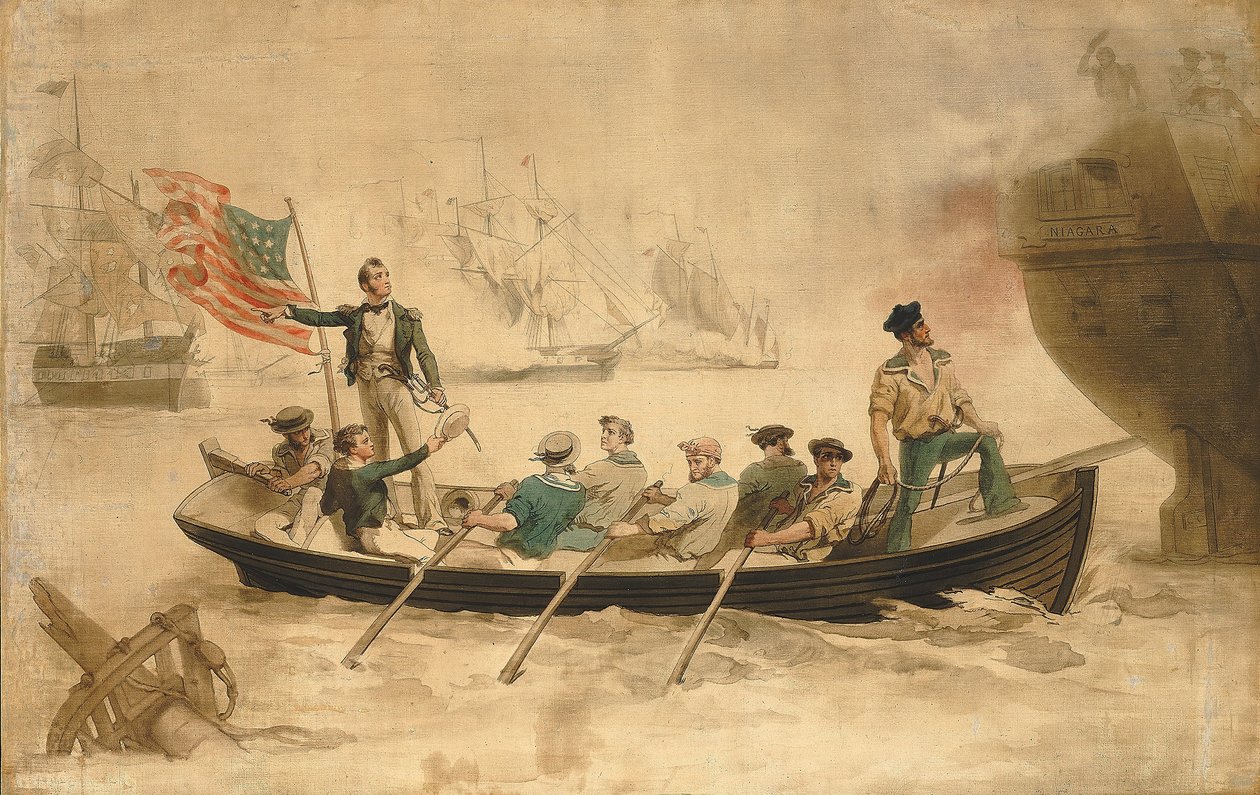Perry transfiere su bandera al Niágara de Unidentified