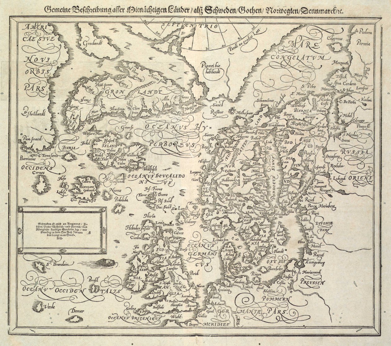 Un mapa de Islandia hacia 1588 de Unknown