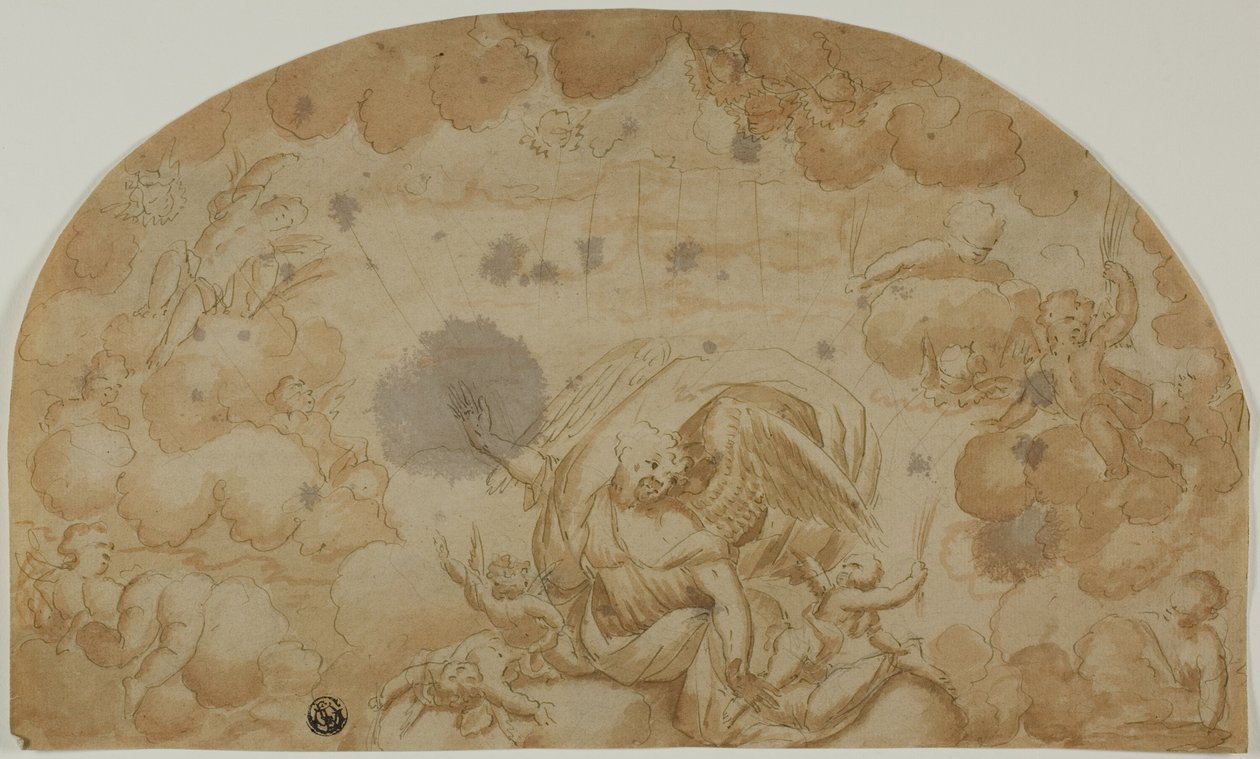 Escena celestial con ángeles de Unknown