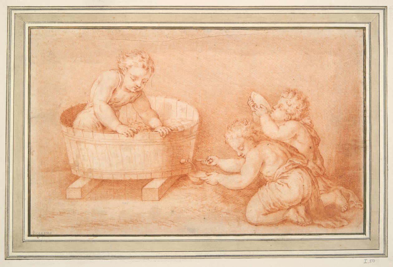 Putti haciendo vino de Unknown