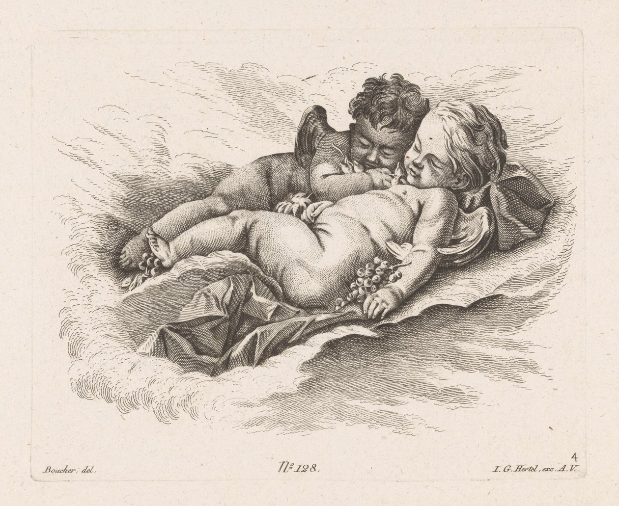 amorcillos slapendes Putti (título de la serie) de Unknown