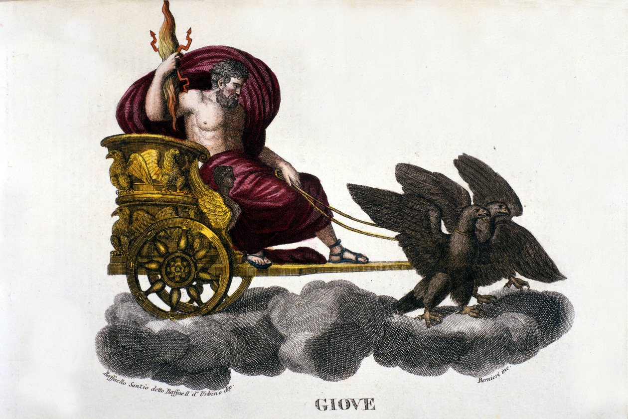 Júpiter (Zeus). Grabado del siglo XIX. de Unknown artist