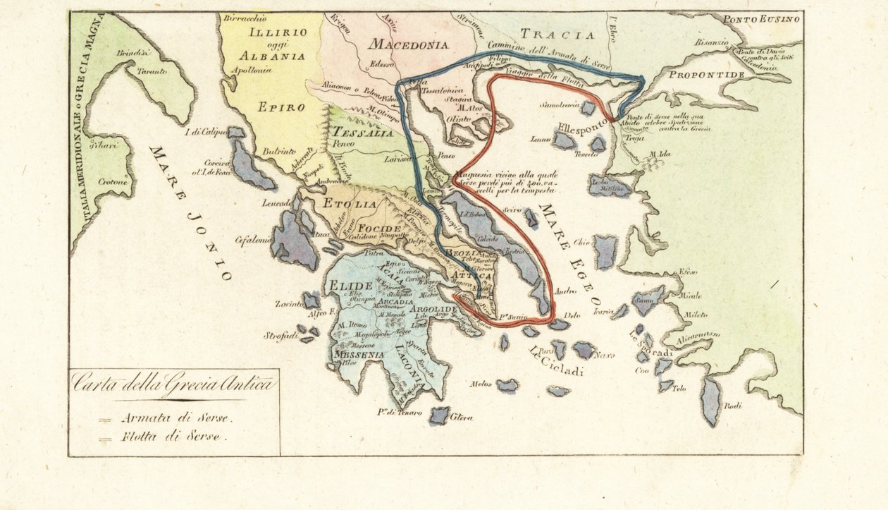 Mapa de la Antigua Grecia de Unknown artist