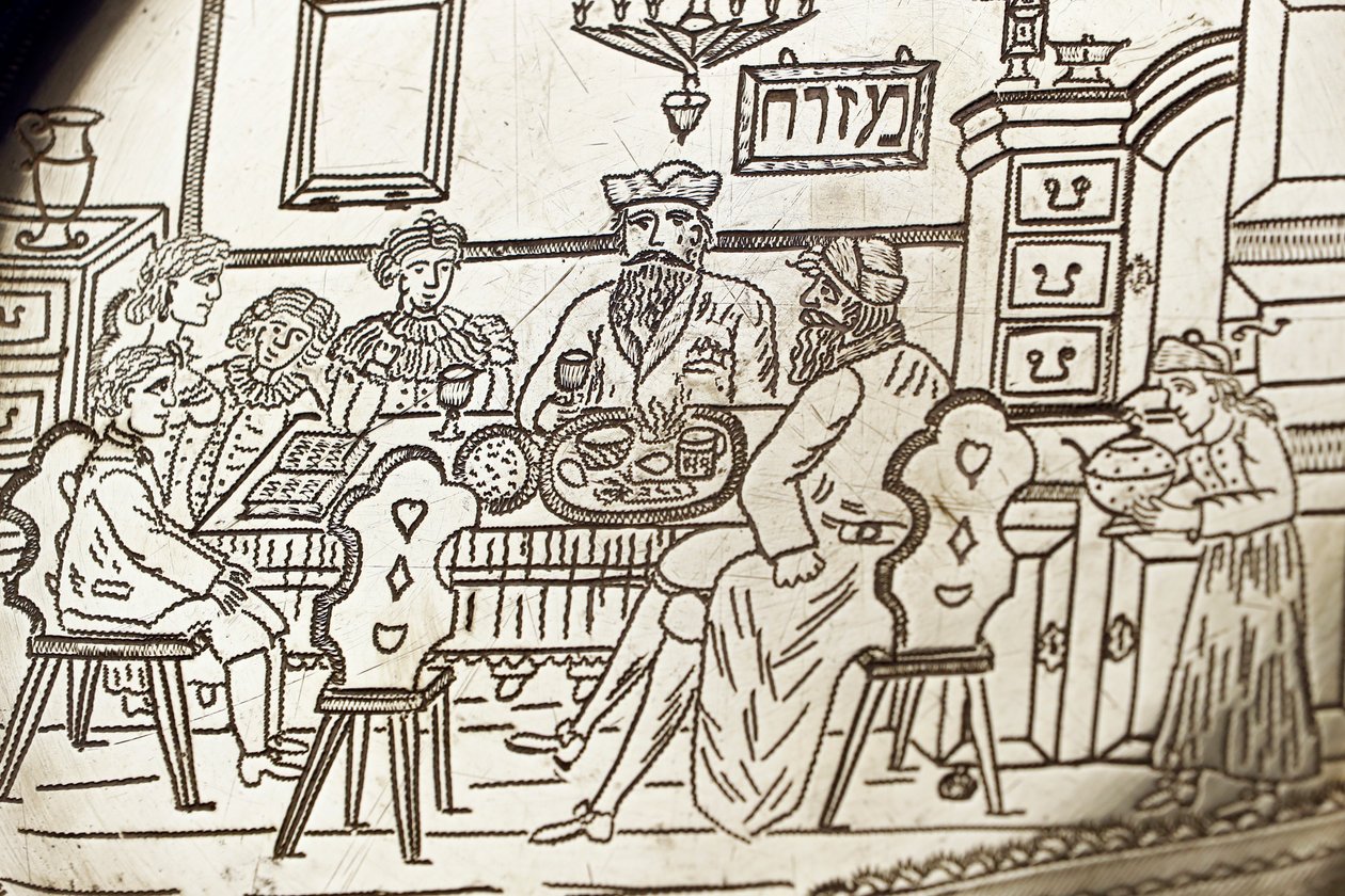 Plato de Seder de Pascua, siglo XIX de Unknown