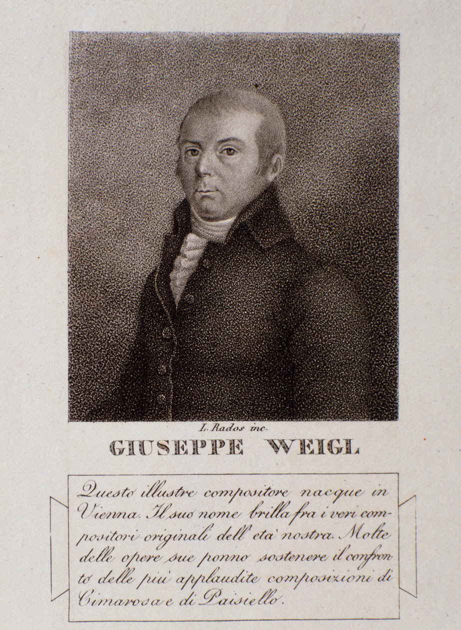 Retrato de Joseph Weigl (grabado) de Unknown artist