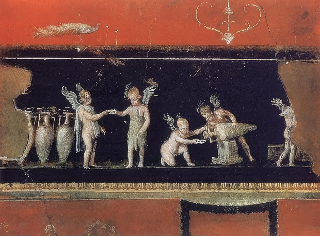 Putti como comerciantes de vino. ca. 62-79 d.C. de Unknown