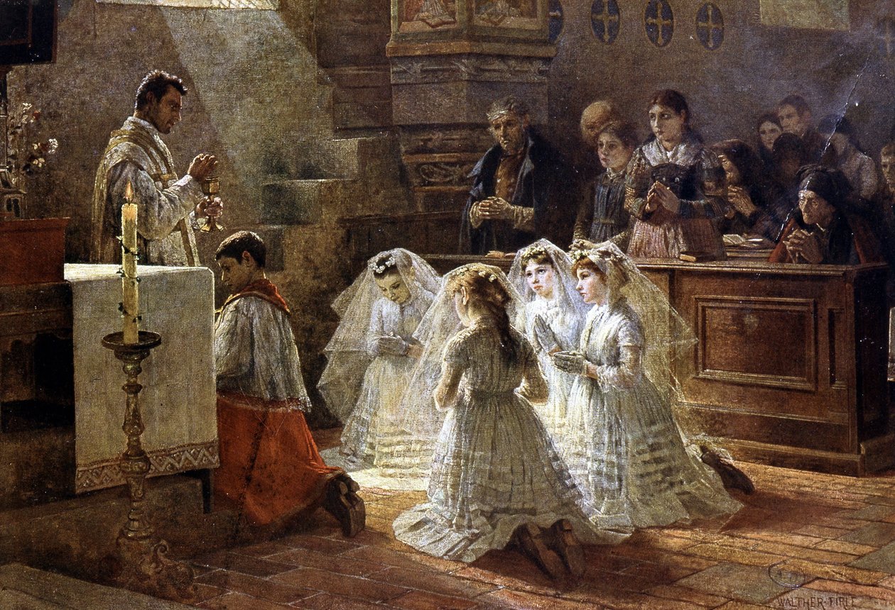Escena de comunión en el siglo XIX de Unknown artist