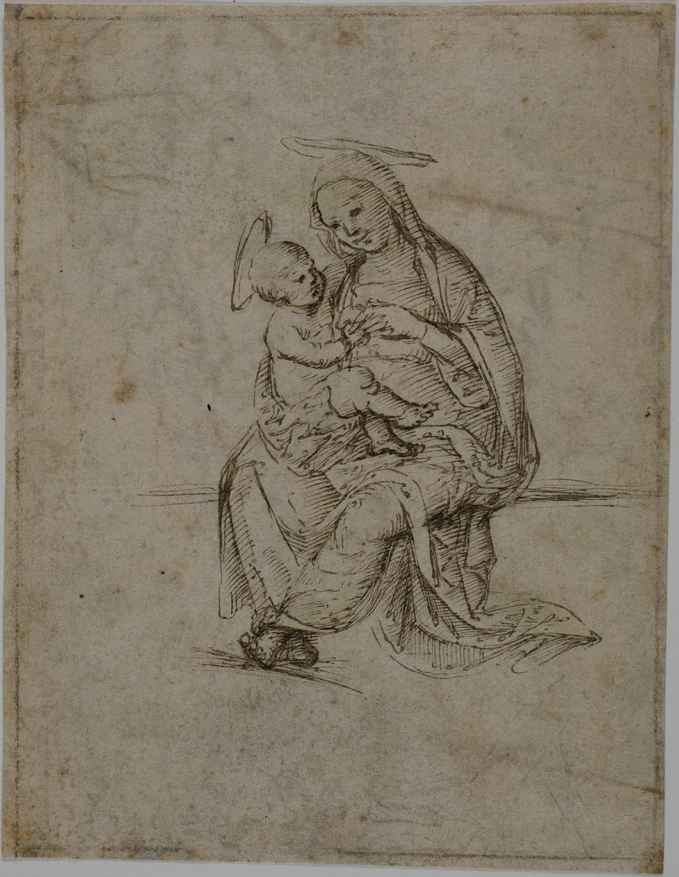 Virgen con el Niño (anverso); Putti (reverso) de Unknown Florentine