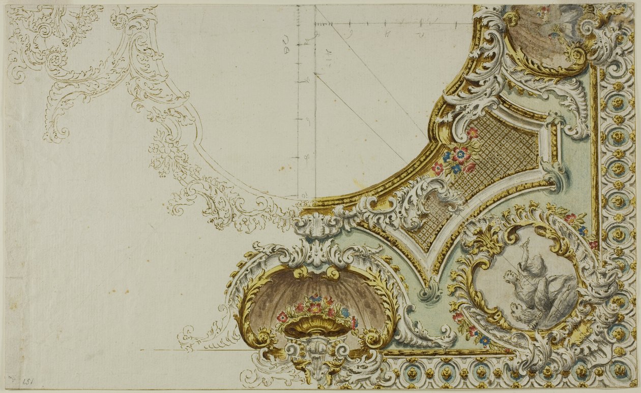 Boceto de decoración de techo de Unknown Italian