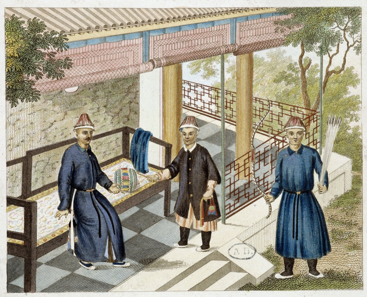 Tiro con arco en China en el siglo XIX de Unknown artist
