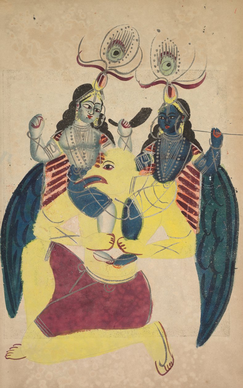 Garuda Carrying Balarama and Krishna (verso) de Unknown artist