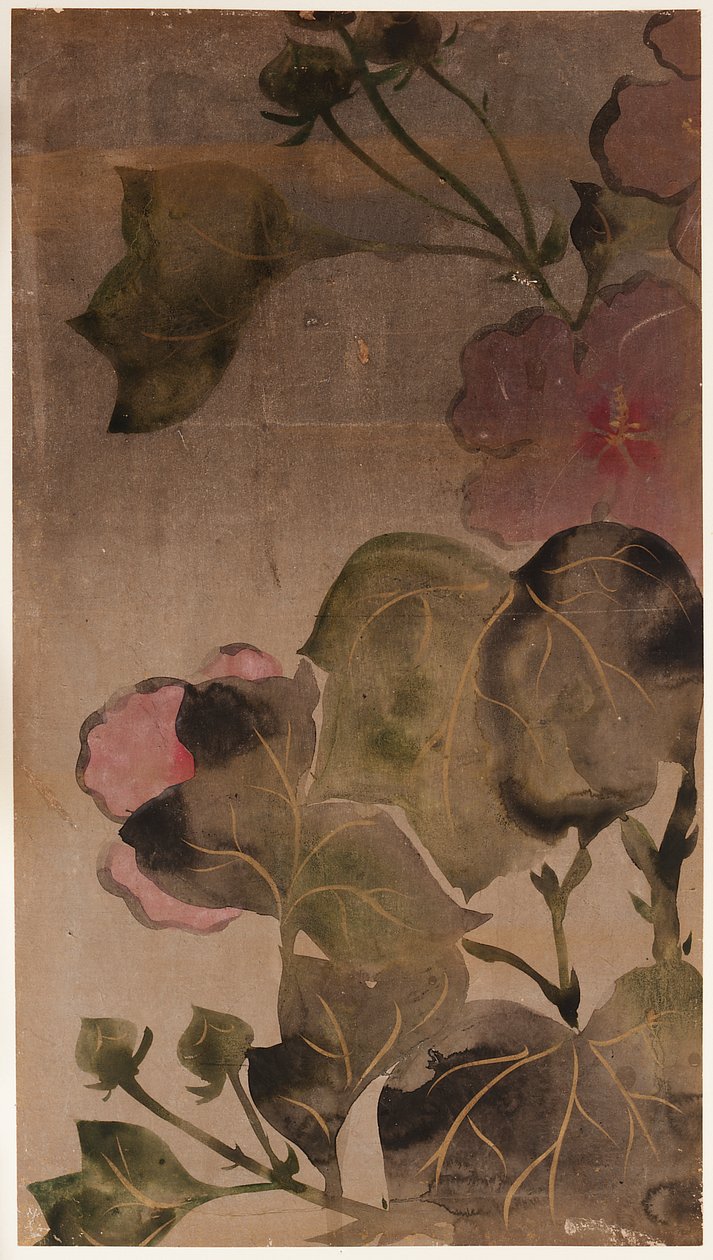 Flores y hojas de hibisco de Unknown artist