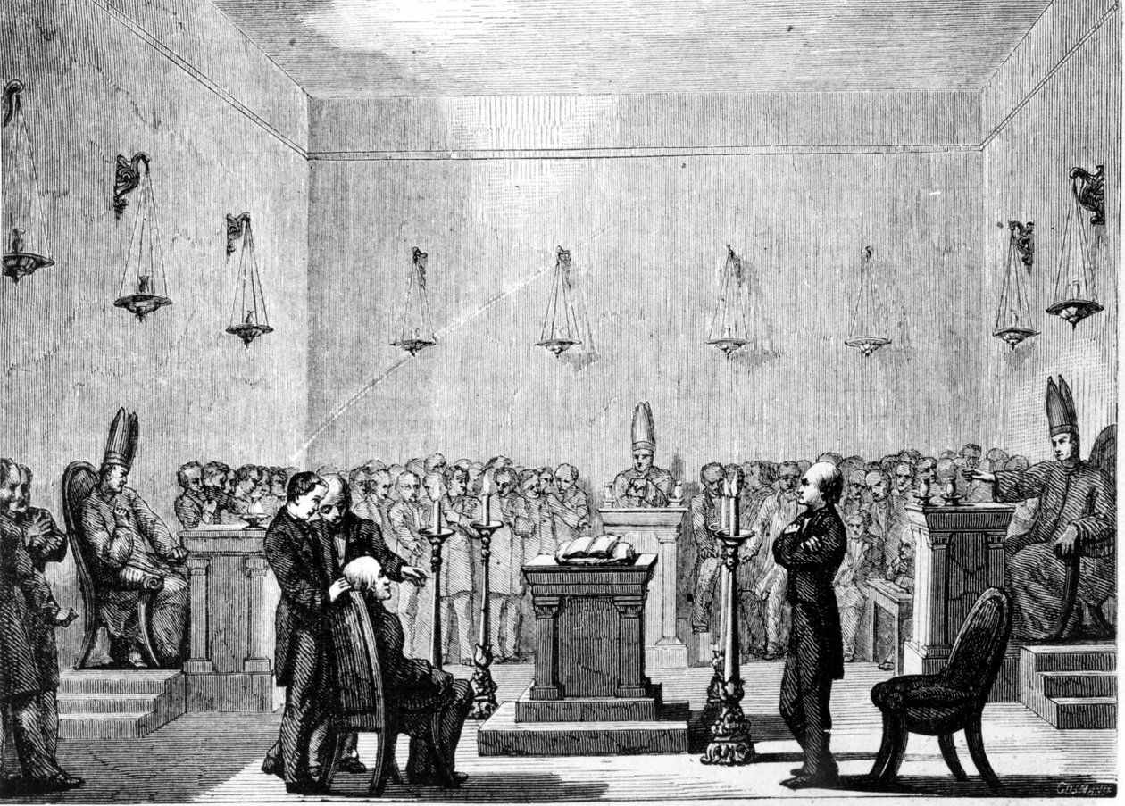 Recepción de un neófito mormón de Unknown artist