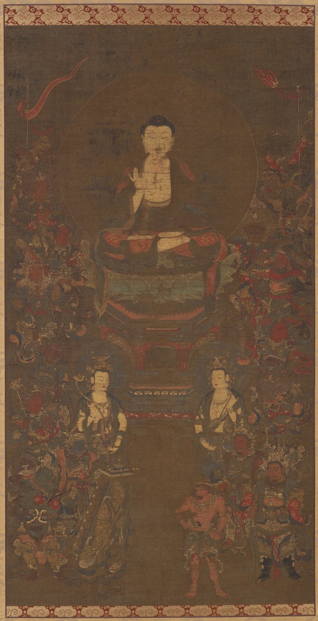 Shakyamuni con los dieciséis deidades benevolentes de Unknown artist