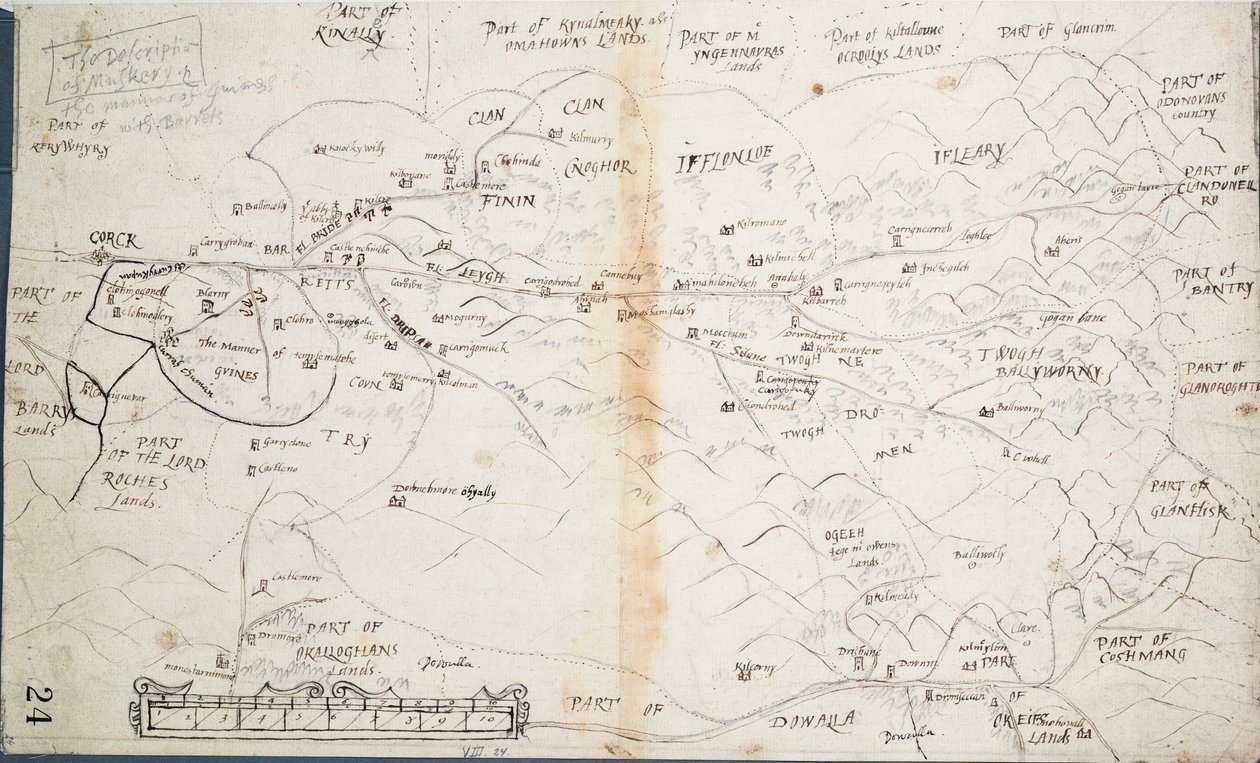 La descripción de Muskery, c.1590 (papel, lino) de Unknown artist