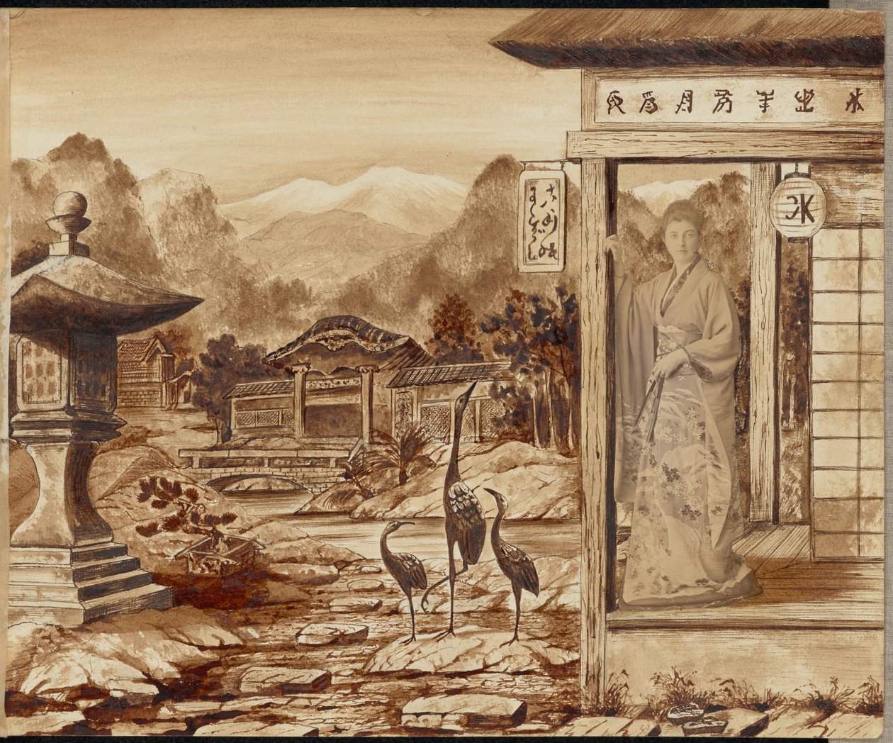[Mujer en un ambiente japonés] de Unknown artist