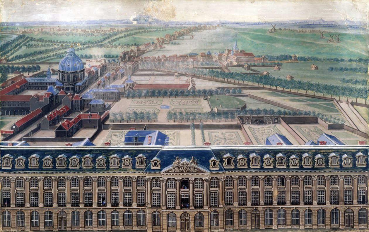 Fachada oeste de la Place Louis-Le-Grand y el Faubourg Saint-Honoré, c.1705 de V. Antier