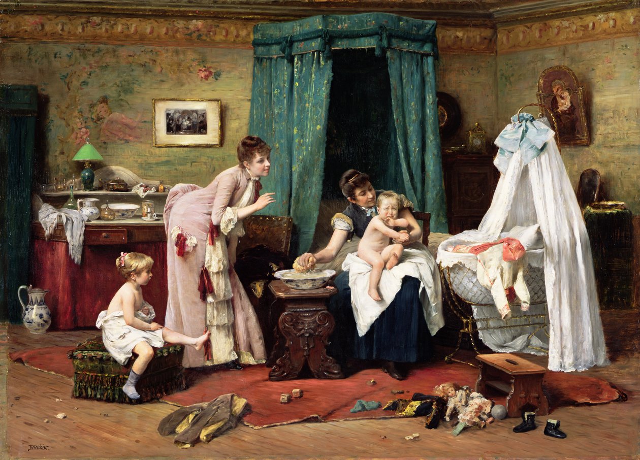 Toilette de los niños de Vaclav Brozik
