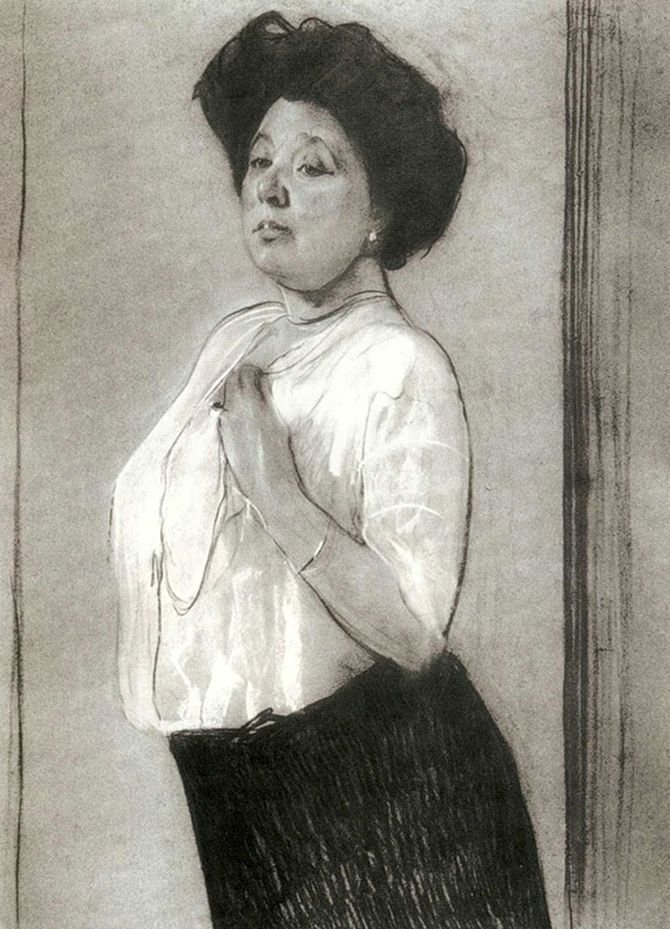 Retrato de Nadezhda Lamanova de Valentin Aleksandrovich Serov