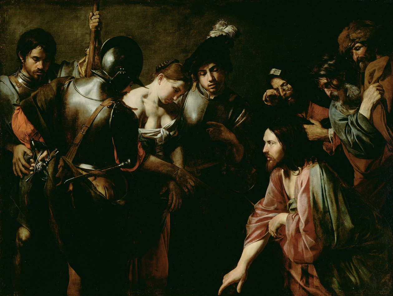 Cristo y la adúltera de Valentin de Boulogne