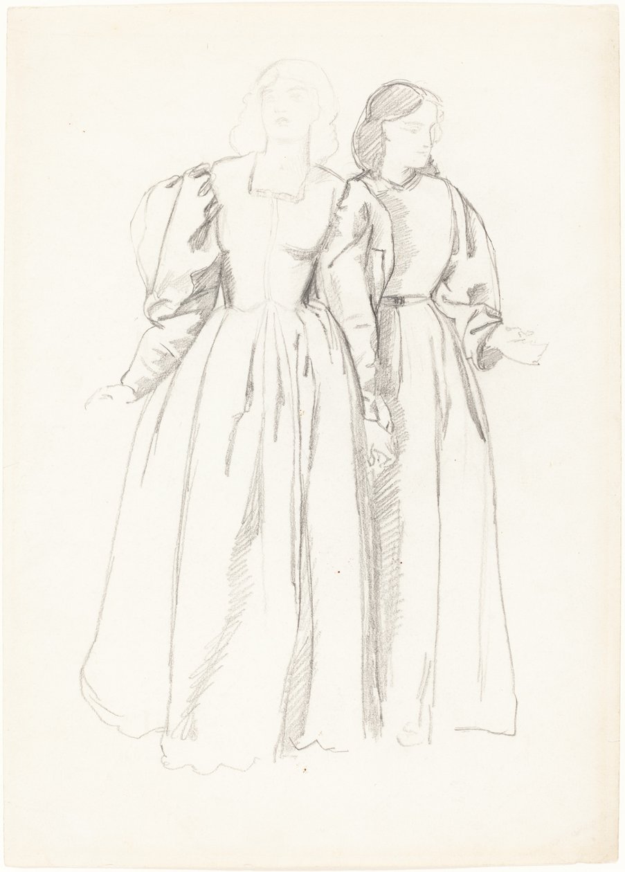Estudio de Dos Mujeres Jóvenes [recto] de Valentine Cameron Prinsep