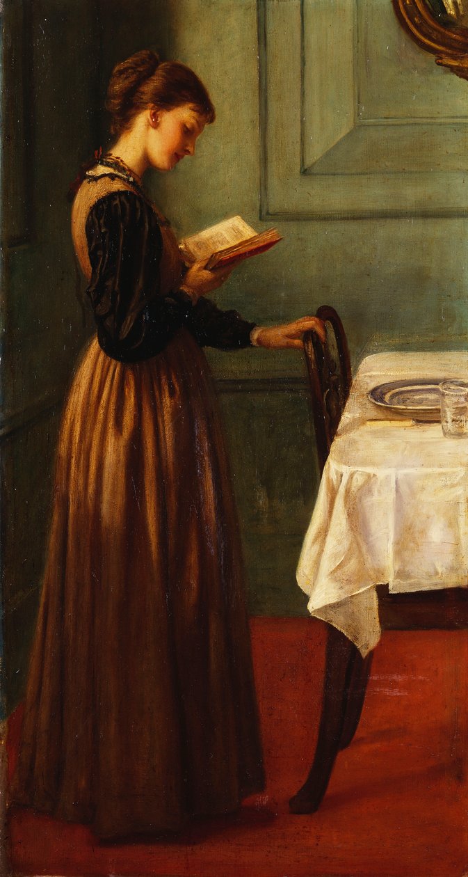 Estudio de una niña leyendo de Valentine Cameron Prinsep