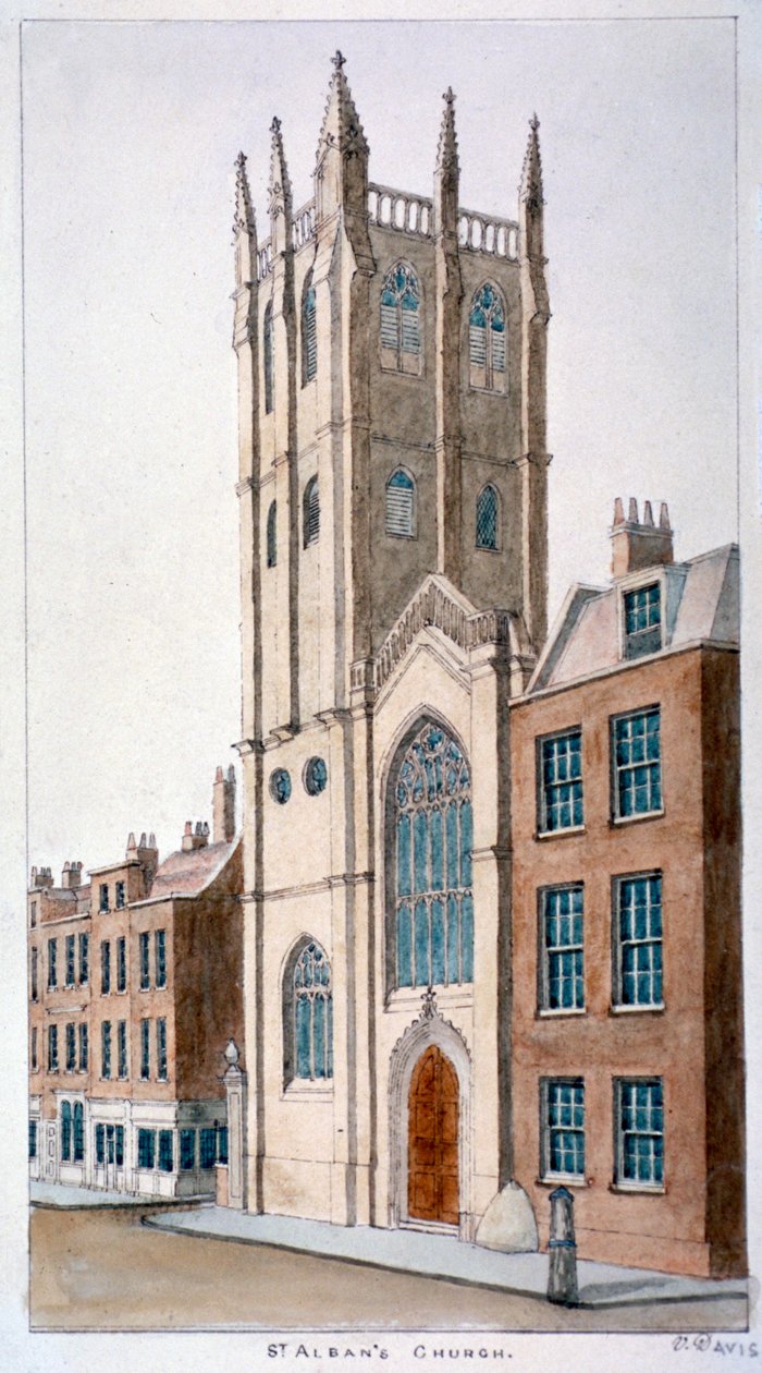 Iglesia de San Albano, Wood Street, Londres, 1824 de Valentine Davis