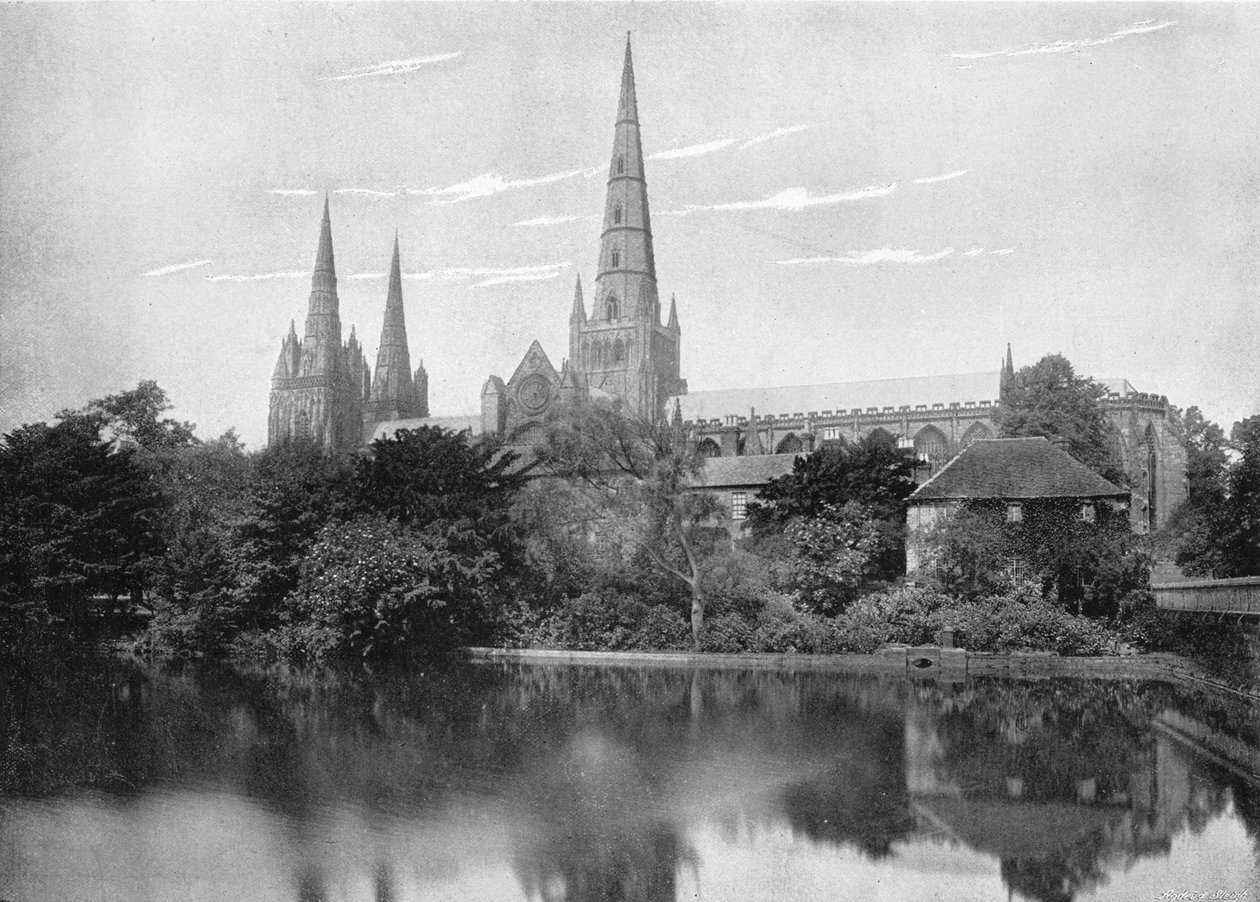Catedral de Lichfield, c. 1896 de Valentine and Sons Ltd