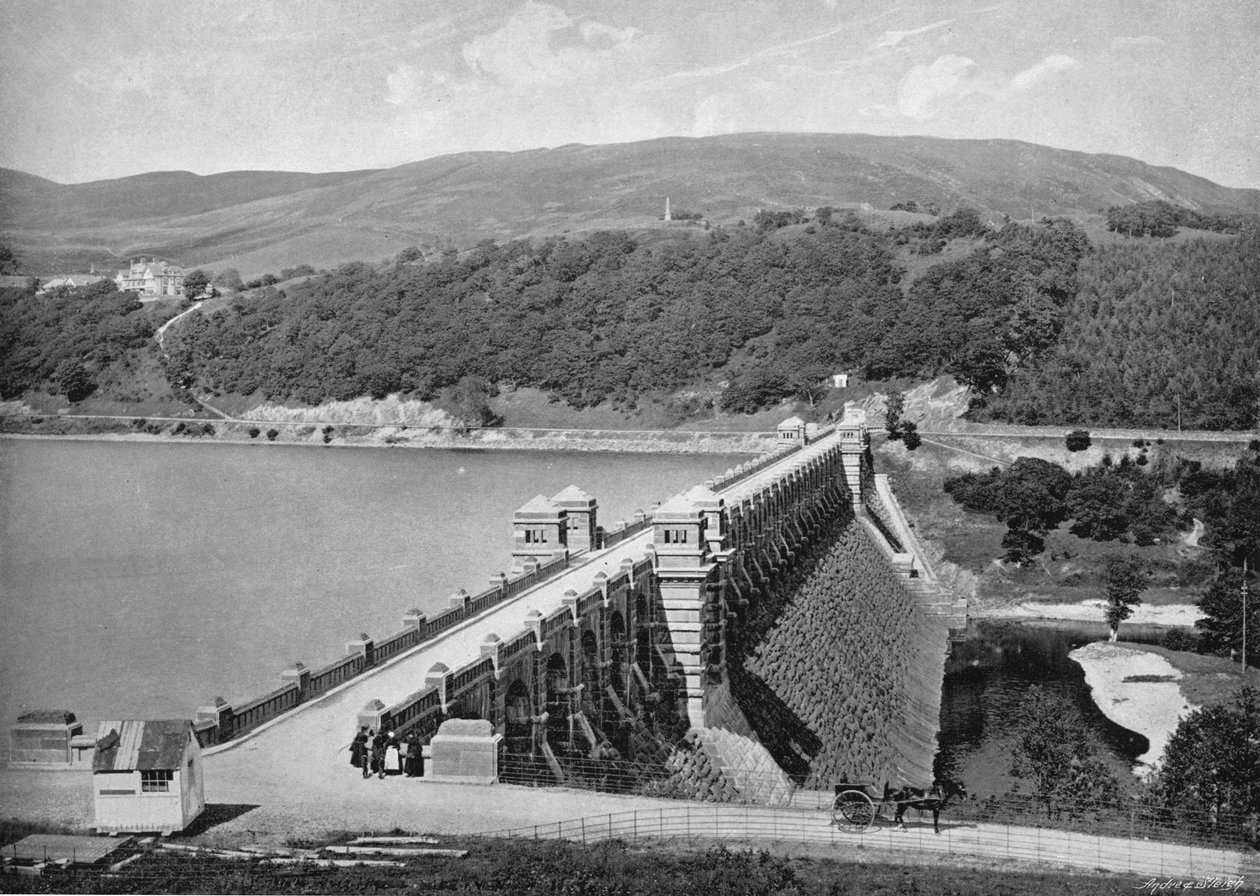La presa, Lago Vyrnwy, c1896 de Valentine and Sons Ltd