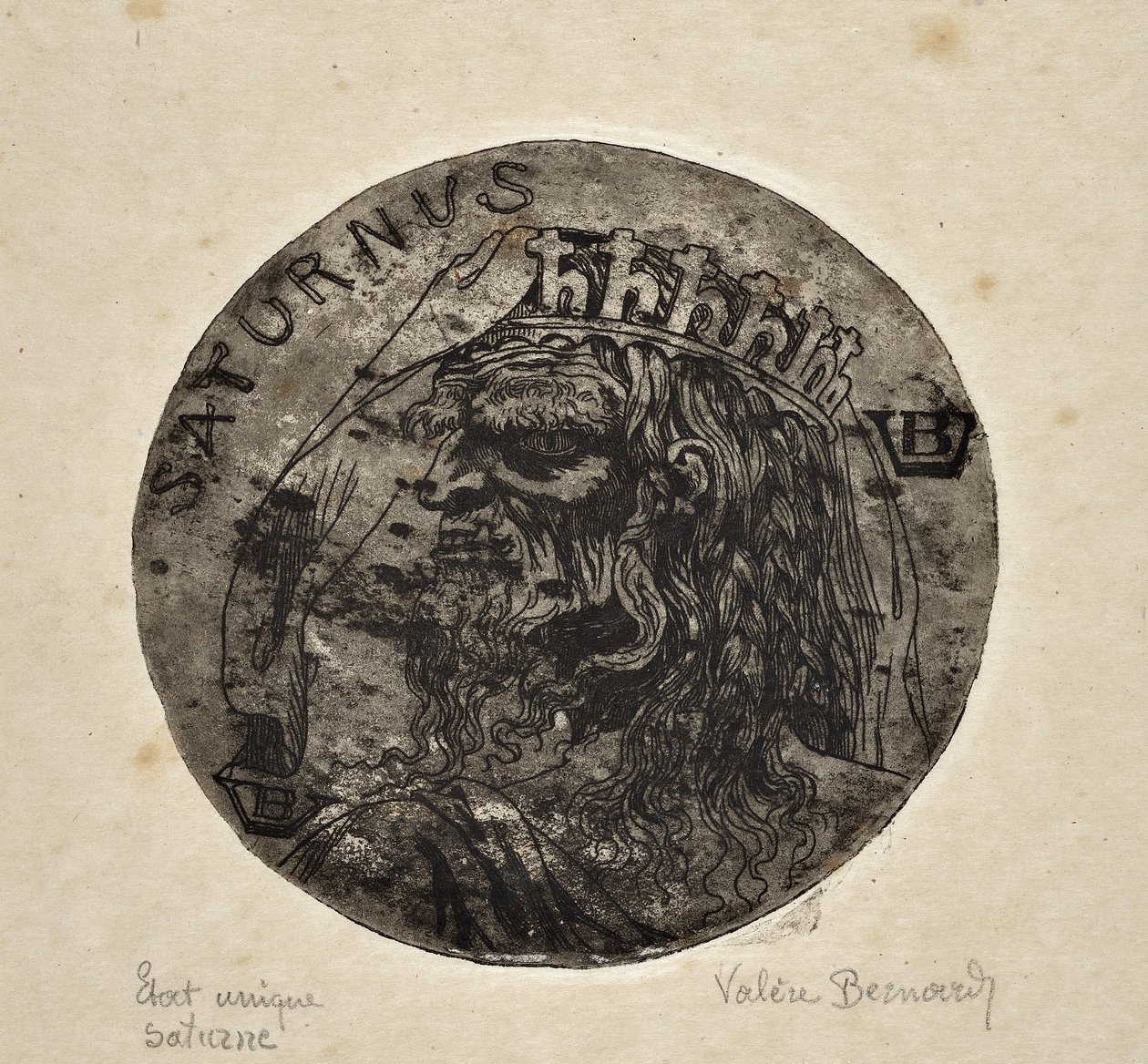 Representación del divinista Saturno (dibujo) de Valère Bernard