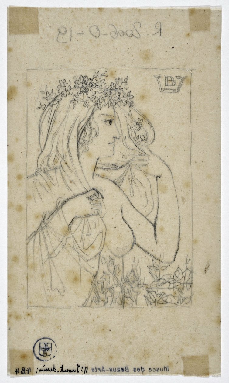 Perfil de la mujer (dibujo) de Valère Bernard
