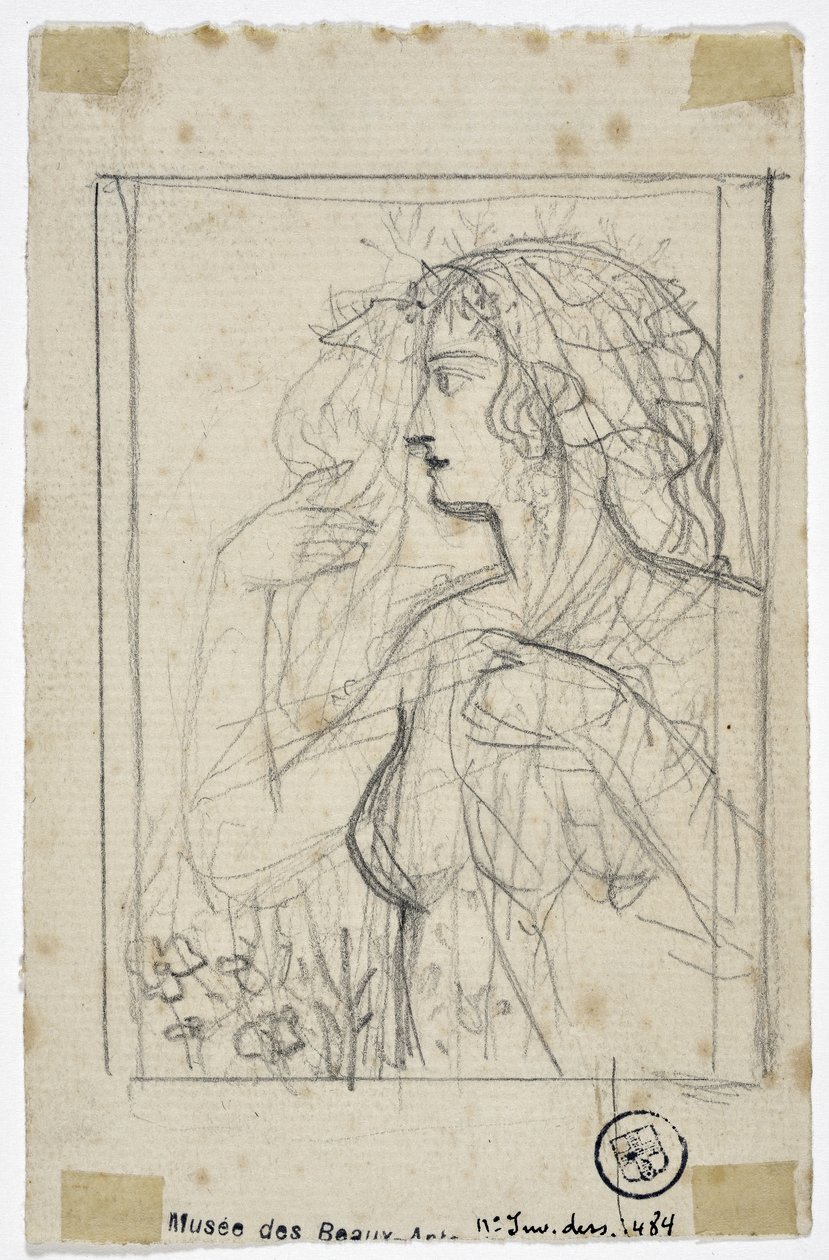 Perfil de la mujer (dibujo) de Valère Bernard